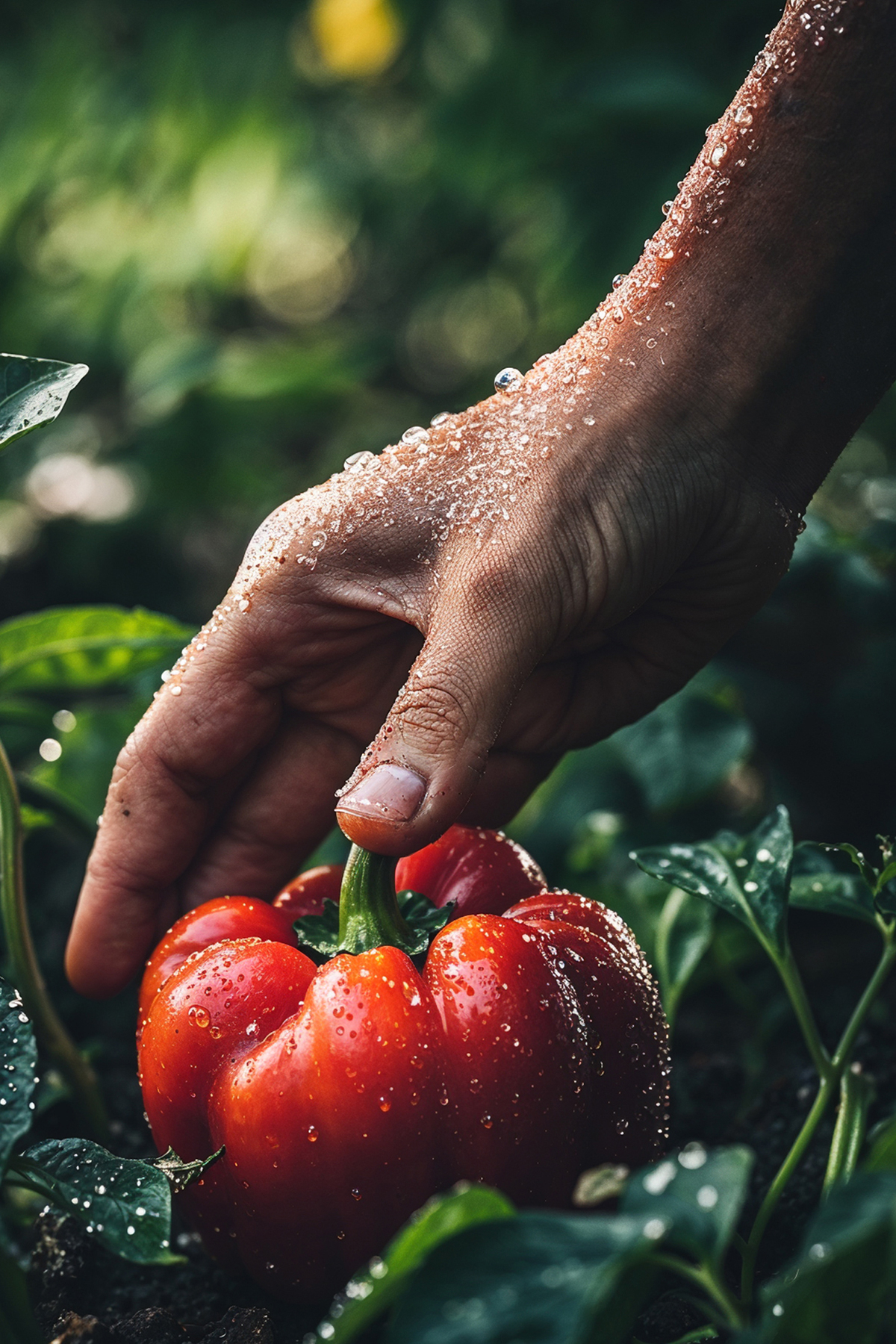 Schmuckbild Hand greift nach paprika